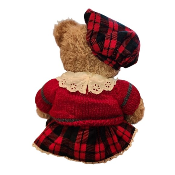 Fine Toy Co Tartan Teddy Bear Red Plaid Scottish Hat Kilt Sweater Plush 19 in - Picture 7 of 11